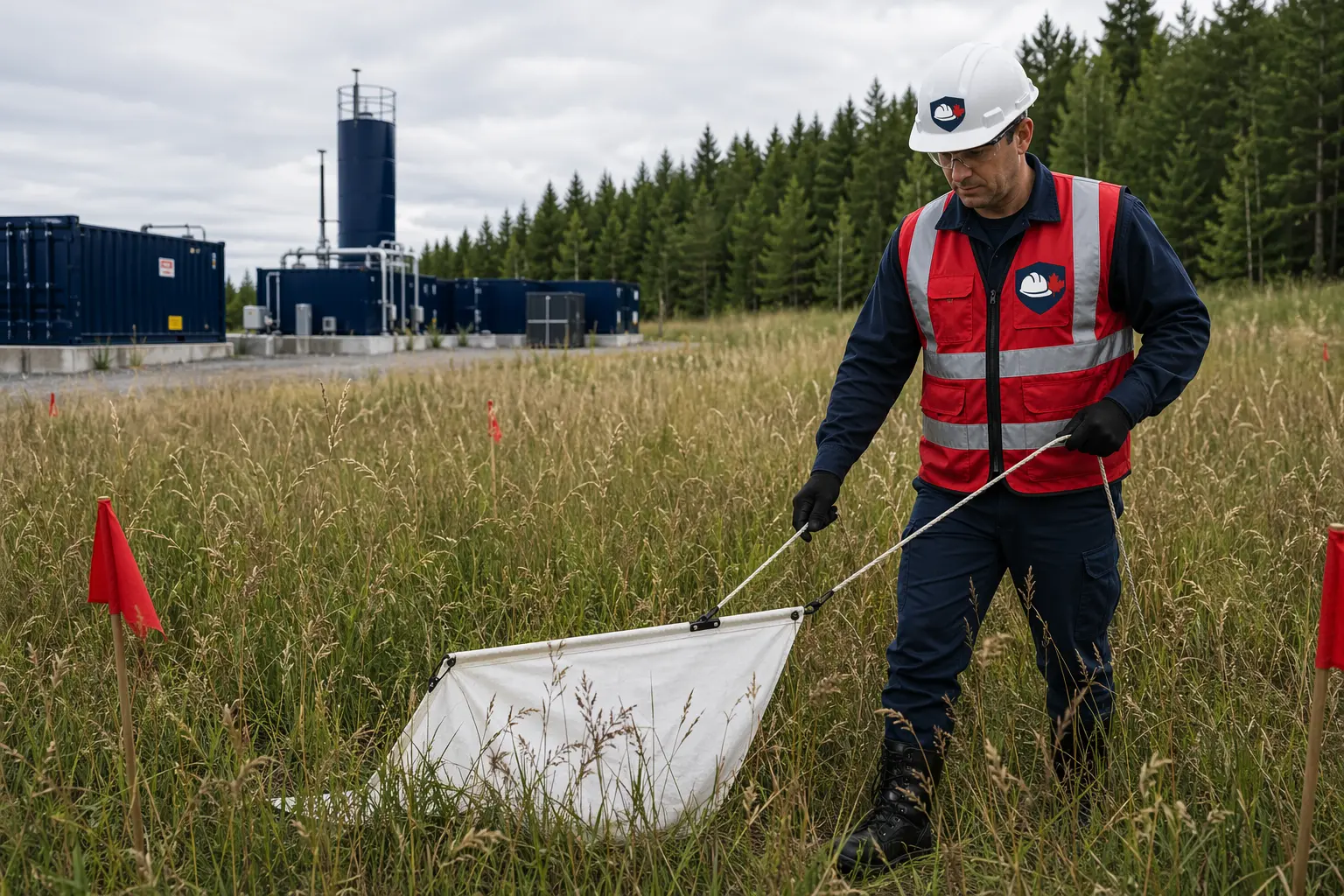 Tick on vegetation — biological hazard for Canadian outdoor workers
