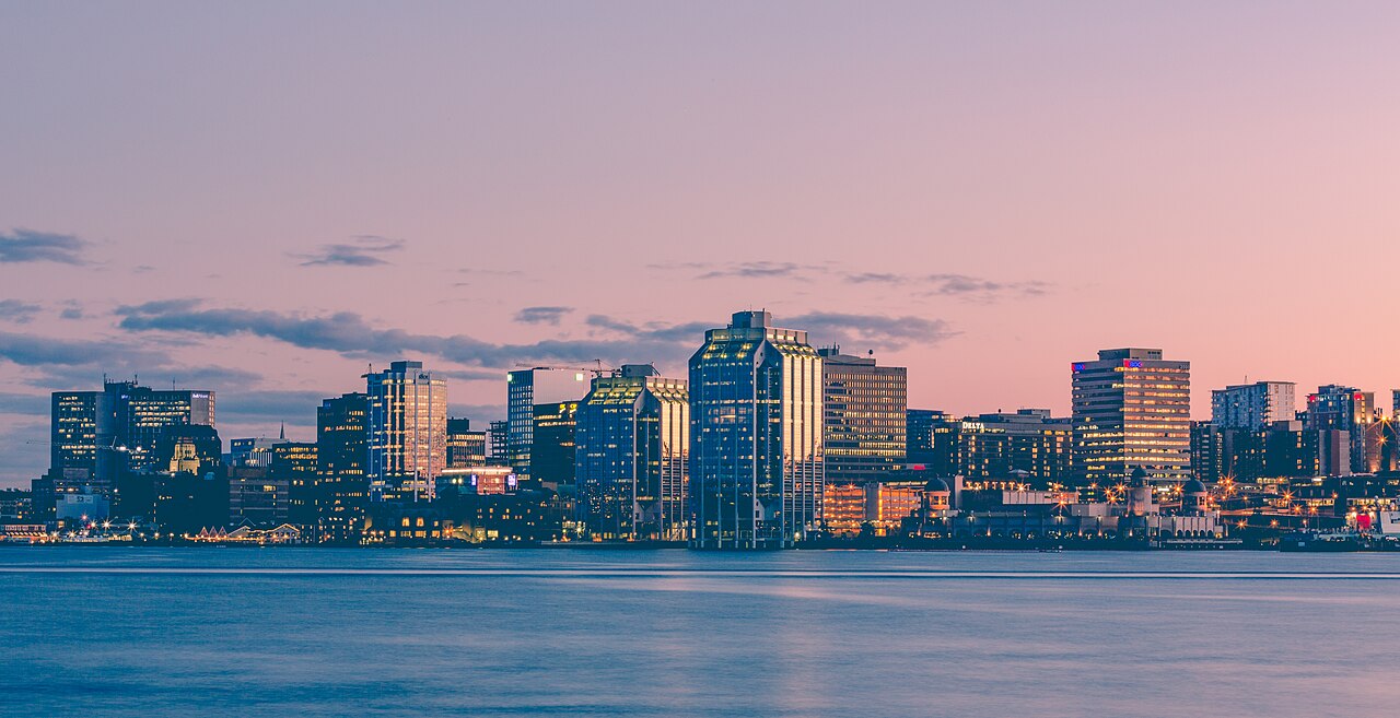 Nova Scotia coastline representing the province's construction and shipbuilding industries