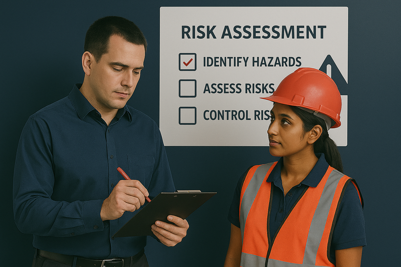 Team conducting workplace risk assessment